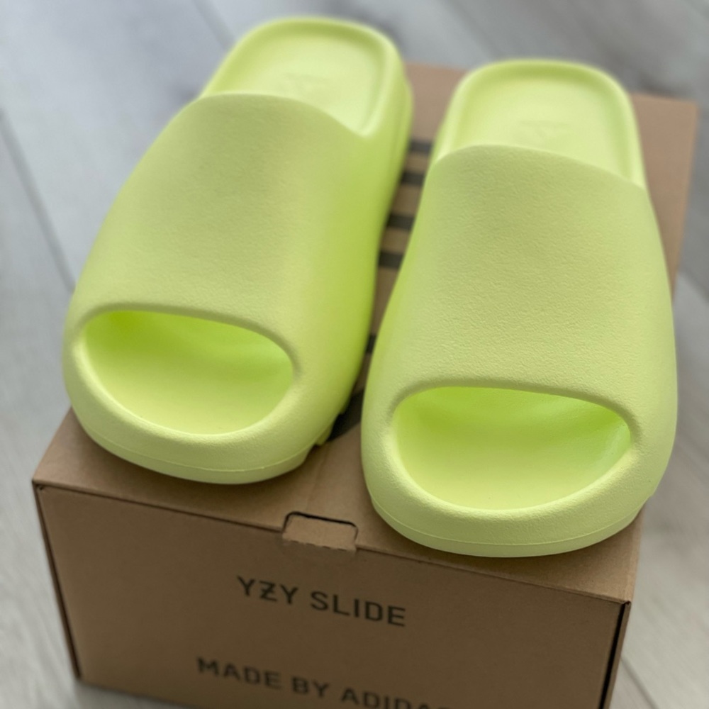 Authentic Yeezy slides from Adidas (Glow Green Color)